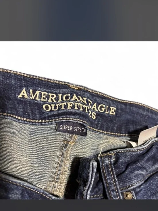American Eagle Super Stretch Dark Wash Skinny Jeans Size 10 Regular - Picture 4 of 8